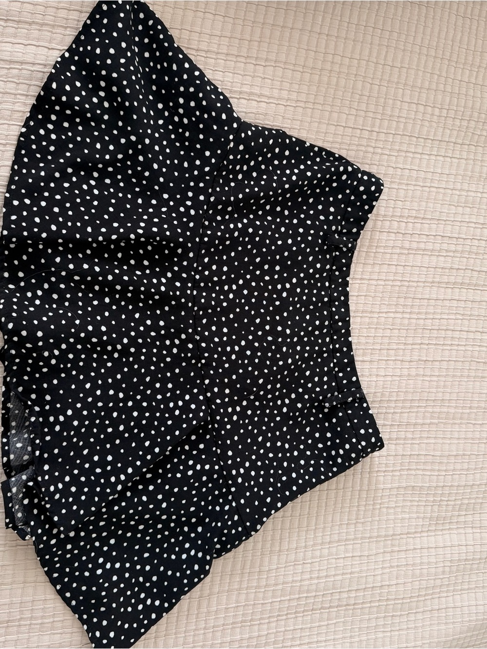 Stradivarius Black and White Polka Dot Skort